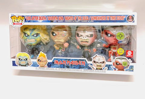 Funko POP! Rocks Iron Maiden Eddie Glow in the Dark AE Exclusive Figure 4-Pack