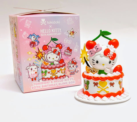 Tokidoki Hello Kitty 50th Anniversary Hello Kitty Cake 3" Open Blind Box Figure