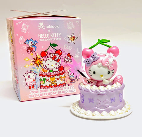 Tokidoki Hello Kitty 50th Anniversary Cake PURPLE CHASER Open Blind Box Figure