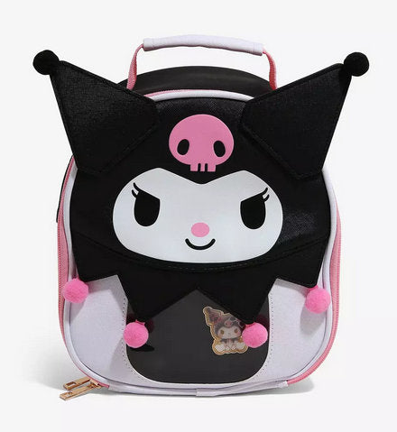 Bioworld Sanrio Kuromi Figural Fuzzy Pin Collector Insulated Lunch Bag NWT