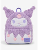 Loungefly Kuromi Pastel Fuzzy Mini Figural Backpack and Wallet Set New w/Tags