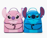 Loungefly Disney Stitch & Angel Magnetic Hands Mini Backpack Set New with Tags