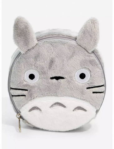 Studio Ghibli My Neighbor Totoro Figural Fuzzy Plush Makeup Bag New with Tags