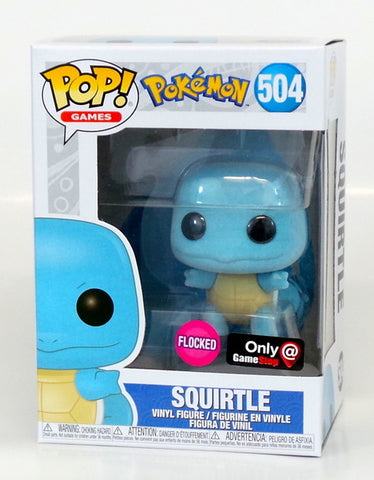 Funko Pop! Pokemon Flocked Squirtle #504 GameStop Exclusive Figure